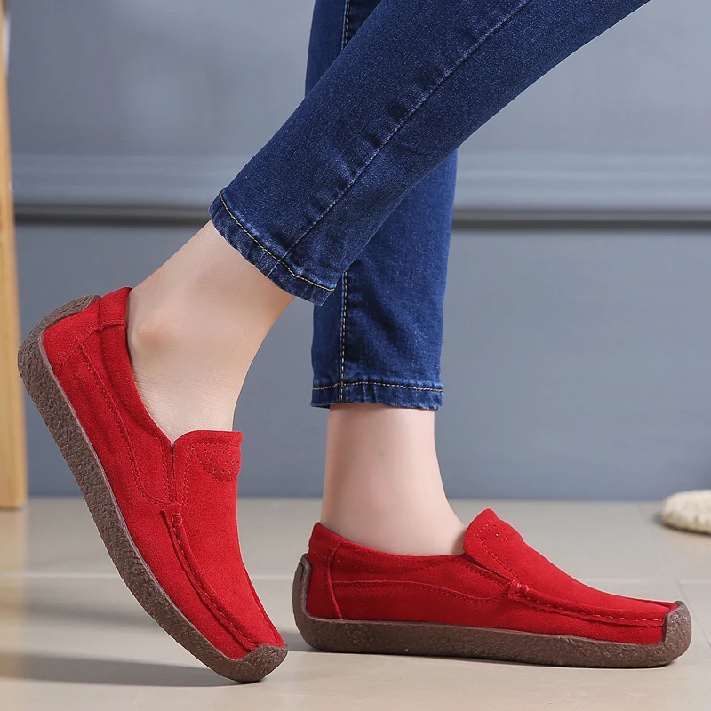 

Rommedahl Women loafers seude leather moccasins walking shoes new fashion lightweight driving femal snail shoes femal drop shipp