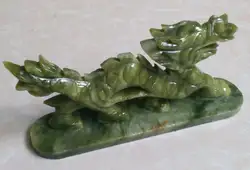 100% в Китае натурального нефрита статуи ручной резьбой статуи драконов