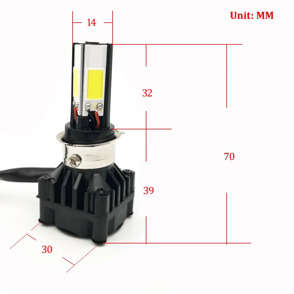 20 шт. мотоциклетные 4-сторонними 3000LM 24W светодиодный передние фары M5 мини-разъем H4 Hi/короче спереди и длиннее сзади) лампа PH8 H6 BA20D 6000K мотоцикл противотуманные фары