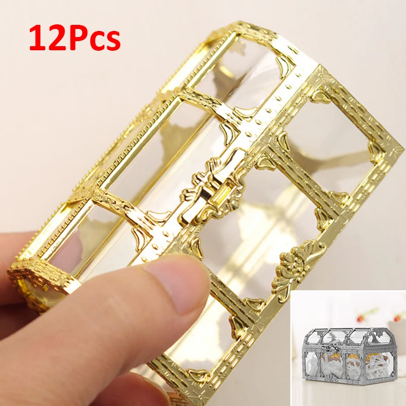 12 шт золотые серебряные коробки для конфет Рождественские Свадебные подарочные