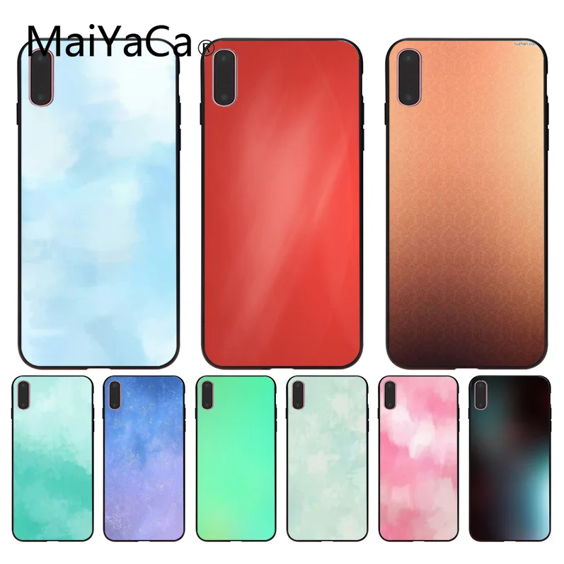 MaiYaCa цветной градиентный мягкий резиновый черный чехол для телефона iphone 8 8plus и 7