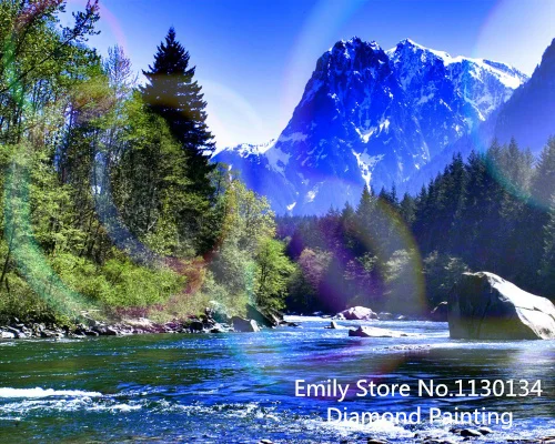 

Diamond Mosaic Landscapes mountain and water Full Diamond Painting Cross Stitch Kits Diamonds Embroidery Home Decoration SH220