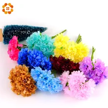 12pcs lot DIY Silk Flower Artificial Stamen Scrapbooking Bouquet Flower for Wedding Party Car Corsage Decoration