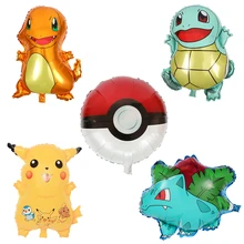 5 шт./компл. мультфильм Пикачу фольгированные воздушные шары Bulbasaur Squirtle Charmander Свадьба День Рождения украшения воздушный шар игрушки