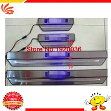 Stainless steel welcome pedal door sill strip Door Sill Door Scuff LED Welcome Pedal threshold For FIT 2014 car accessories