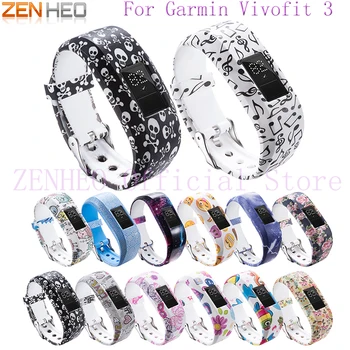 

NEW Colorful Silicone Bracelet Wristband for Garmin Vivofit 3 Individual Replacement Pattern Adjustable Strap for Garmin JR /JR2
