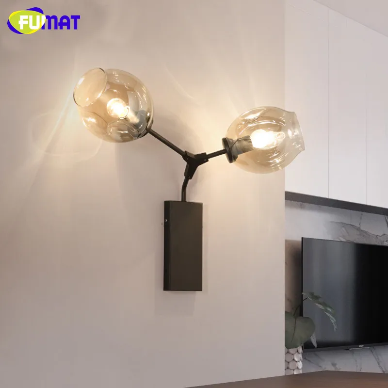 FUMAT Glass Bubble Ball Wall Lamps Bedside Lamps Bedroom Balcony Aisle