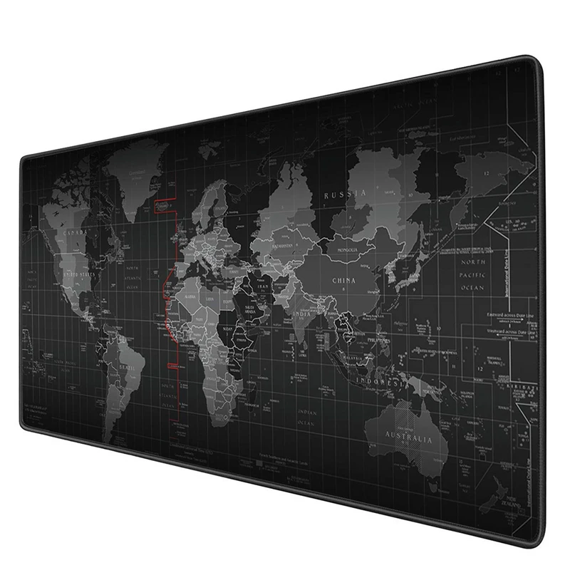 

Large Gaming Mouse Pad with Stitched Edge World Map Water-Resistant Non-Slip Rubber Base Mousepad for Desktop Laptop Keyboard
