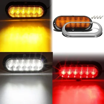 

2pcs Oval Led Trailer Tail Lights Surface Mount Oval Turn Signal Side Marker Tail LED Light