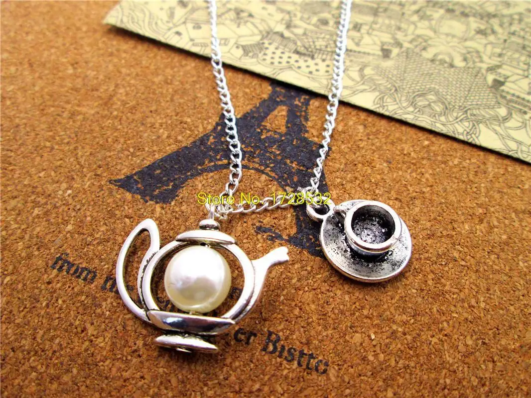 Модный чайный чайник с чашкой для чая ожерелье подвеской|fashion necklace|necklace fashionpendant