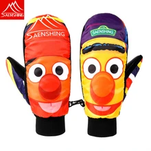 Теплые перчатки мужские/женские зимние водонепроницаемые уличные лыжные Утепленные перчатки плюс хлопковые защитные Мультяшные лыжные перчатки