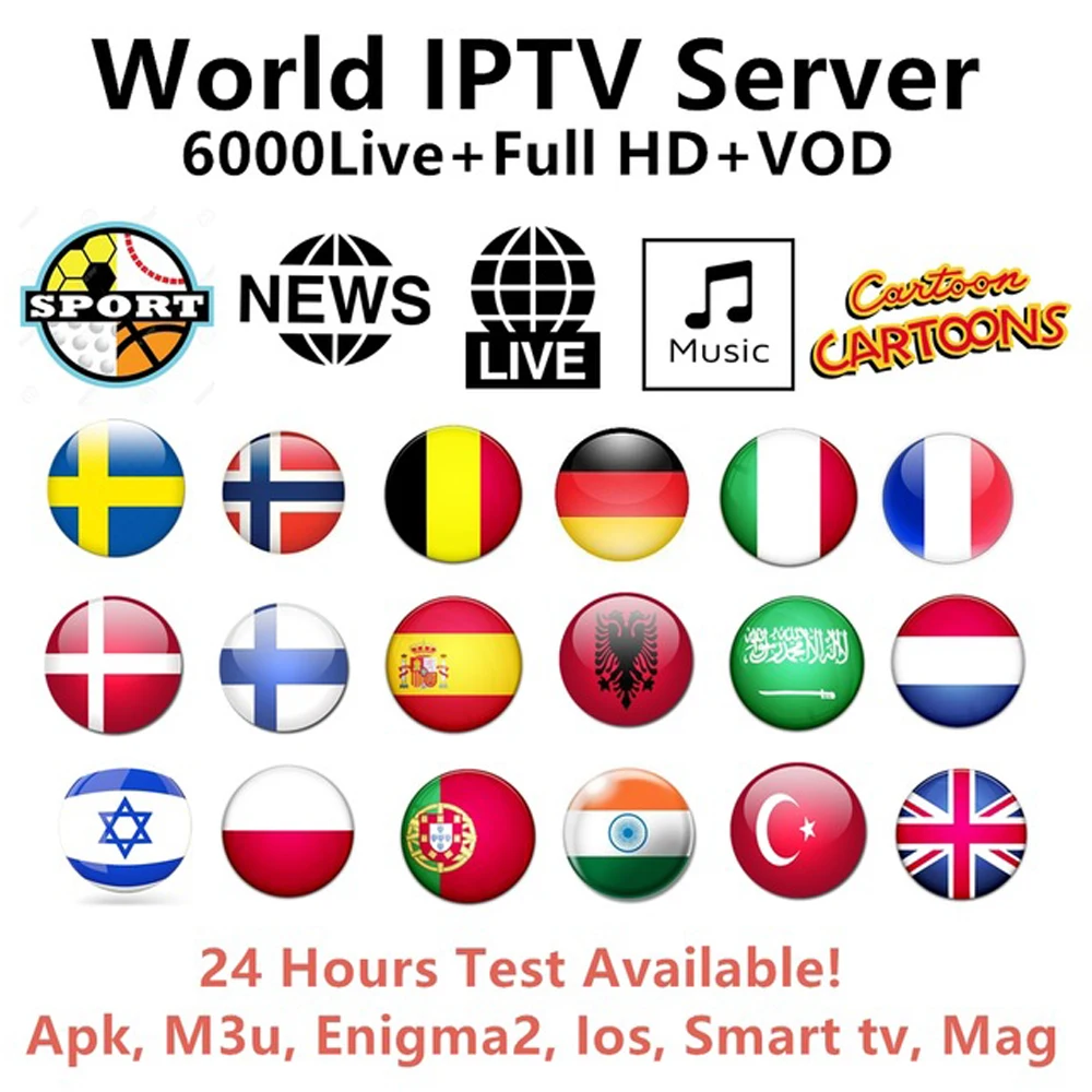 

IPTV M3u Subscription Iptv Italy UK German French Spanish Mediaset Premium For Android Box Enigma2 Smart TV PC Linux
