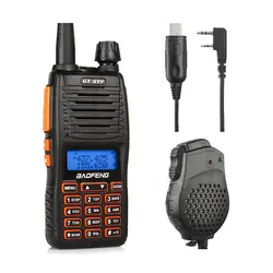 Baofeng GT-5TP Tri-Мощность 8 Вт двухдиапазонный VHF/UHF 136-174/400-520 МГц двусторонней радиосвязи портативной рации с Динамик Win10 поддерживается кабель