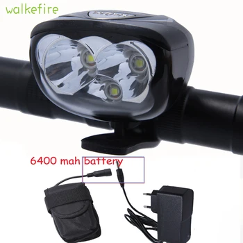 

Walkfire 5000lm Waterproof 3x LED Bicycle Font Light Mountain Bike Headlight Cycling Light Flashlight Lamp +18650 Battery Pack