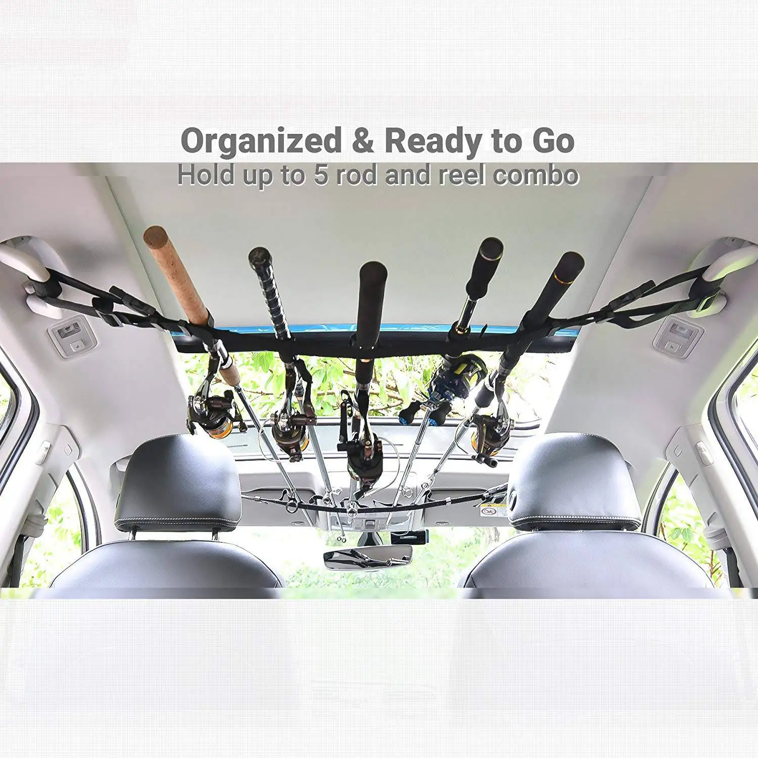 

1 Pair Fishing Rod Saver Vehicle Rod Carrier Band Rod Holder Belt Strap