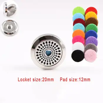 

New Love Heart Perfume Locket (20mm) Magnetic Stainless Steel Aromatherapy Locket Essential Oil Diffuser Locket 18mm Snap Button
