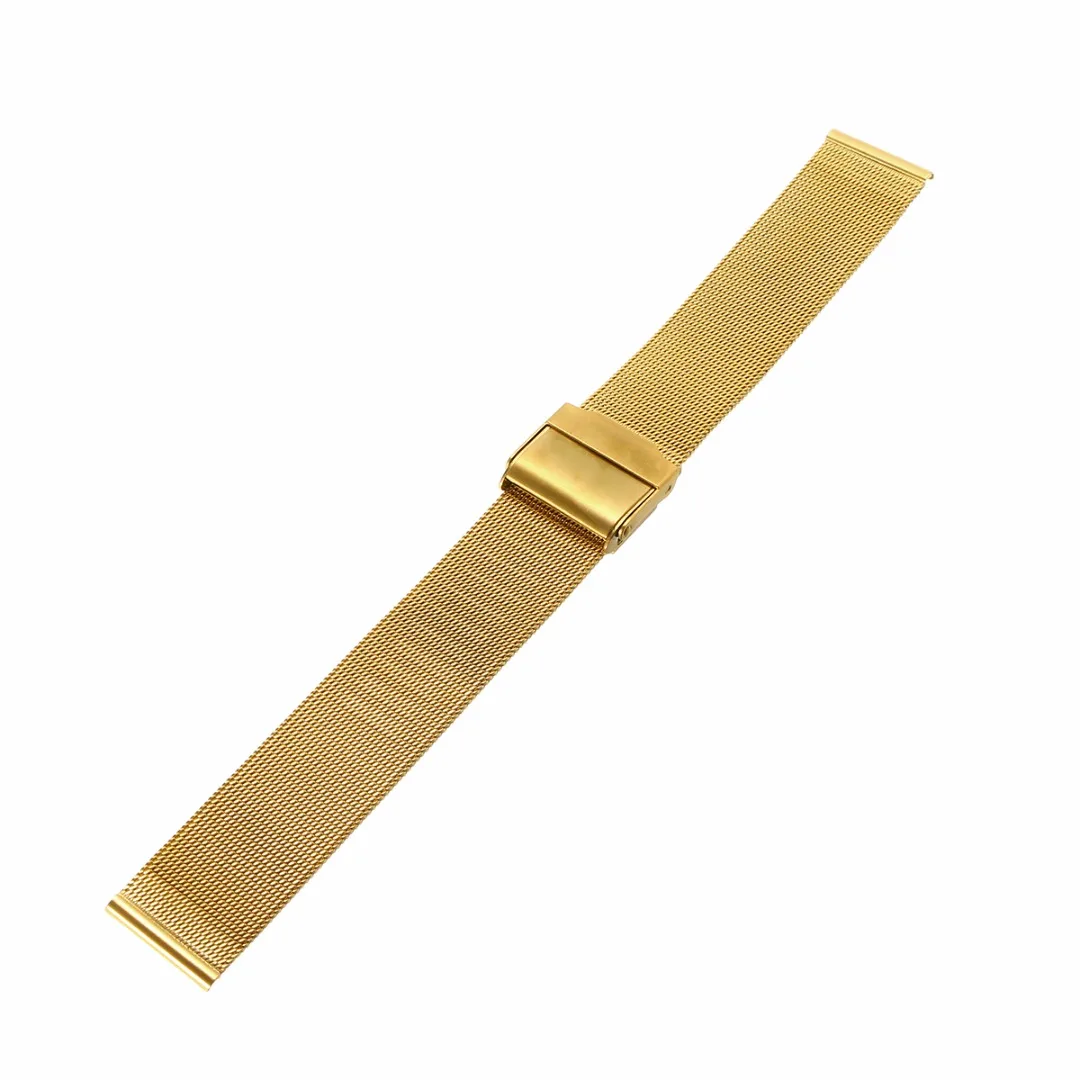 Shellhard 4 Colors Stainless Steel Mesh Wristband Band Buckle Luxury Mesh Watch Strap 12mm-22mm For Replacement WatchBand