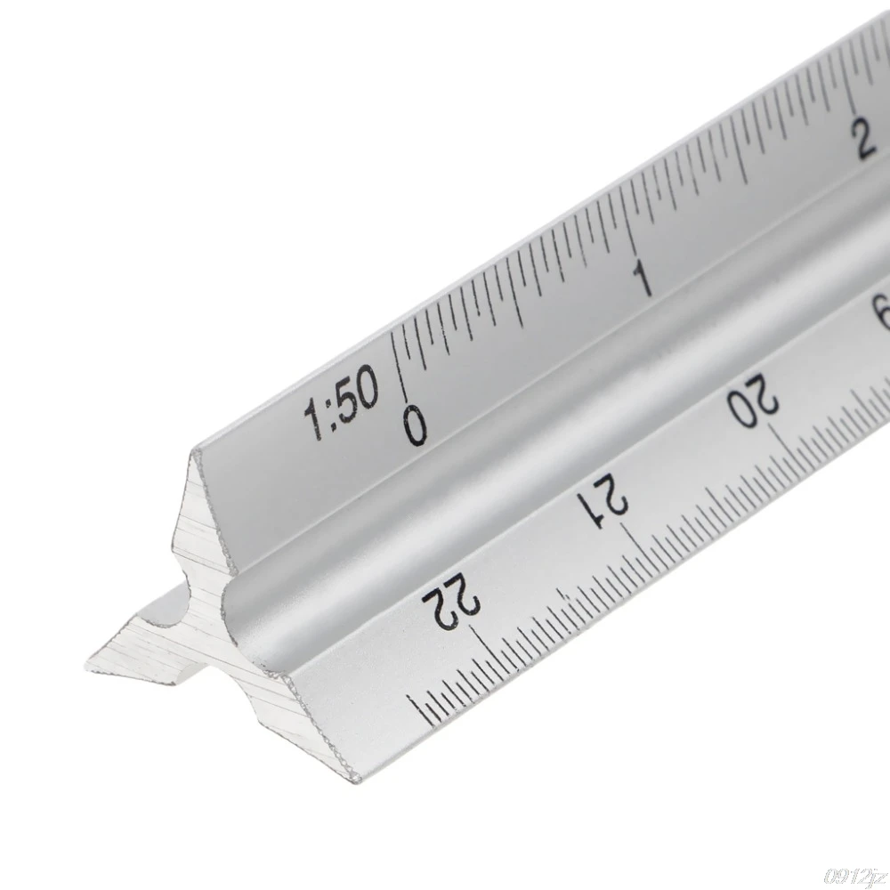 

30cm Aluminium Metal Triangle Scale Architect Engineer Technical Ruler 12" Measuring & Gauging Tools