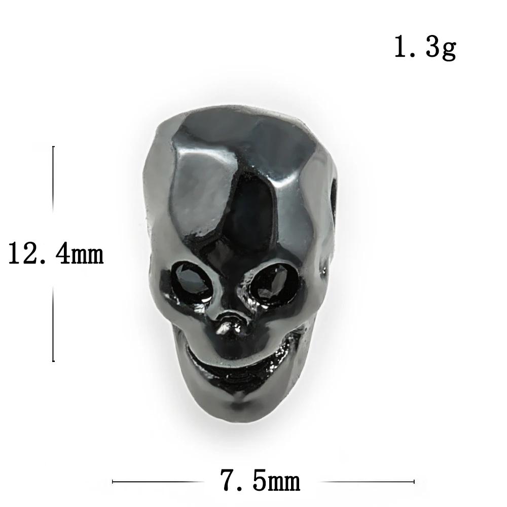 5 шт./лот акриловые металлические шарики в виде черепа неизолированные бусины