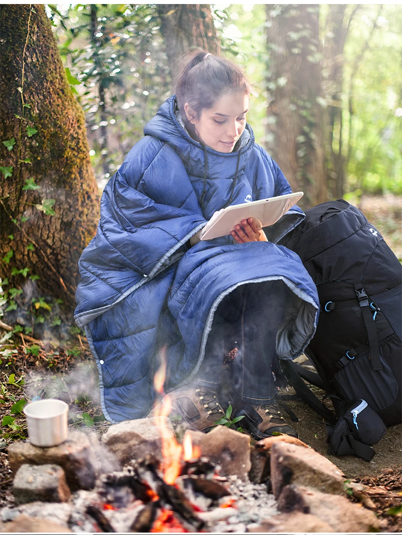 Naturehike плащ стиль носимых взрослых спальный мешок Кемпинг обёрточная бумага одеяло складывающиеся прогулочные спальные мешки с молнией