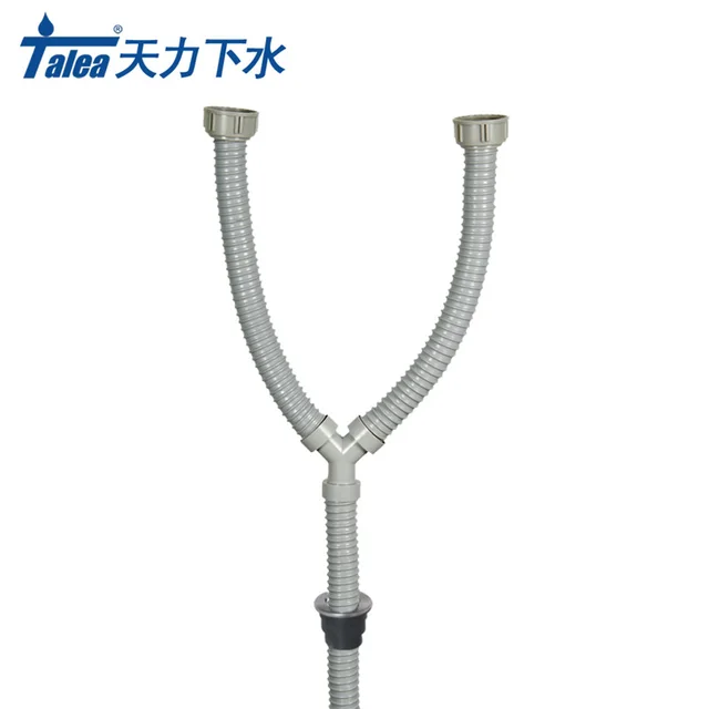 Talea Double Sink Drain Pipe Y Type Hose Kitchnen Stretchable Hose