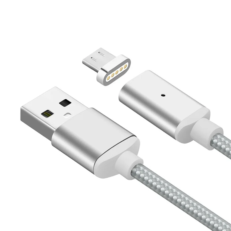 Магнитный Micro USB кабель нейлоновый Плетеный светодиодный индикатор синхронизации данных магнитное зарядное устройство, кабель для samsung HTC, Huawei, Xiaomi Android телефонов