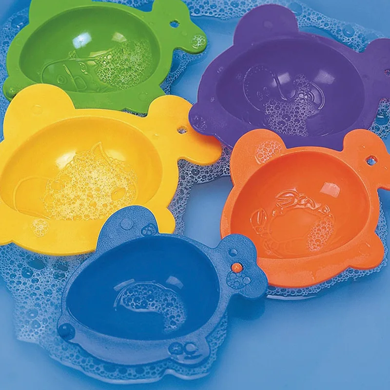 

Baby Educational bath toy the link fish cup bowl game in bright color for play water and sands 5 pcs/set