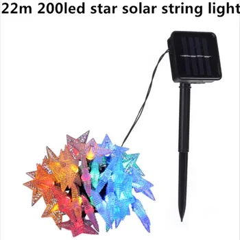 

22m 200led star modeling Solar String Lights Outdoor Fairy Light String for Christmas Wedding Party Decoration with Solar Panel