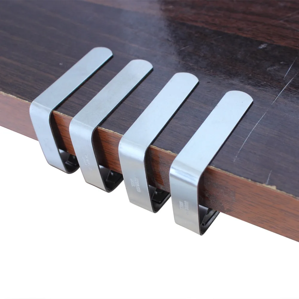Set of 4 Tablecloth Clips Stainless Steel Table Cover Clamps Table Cloth Holders Adjustable  (8)