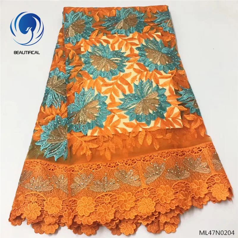 

BEAUTIFICAL cord lace fabric embroidery lace fabrics with guipure laces 5yards/lot for lady wedding lace fabric ML47N02