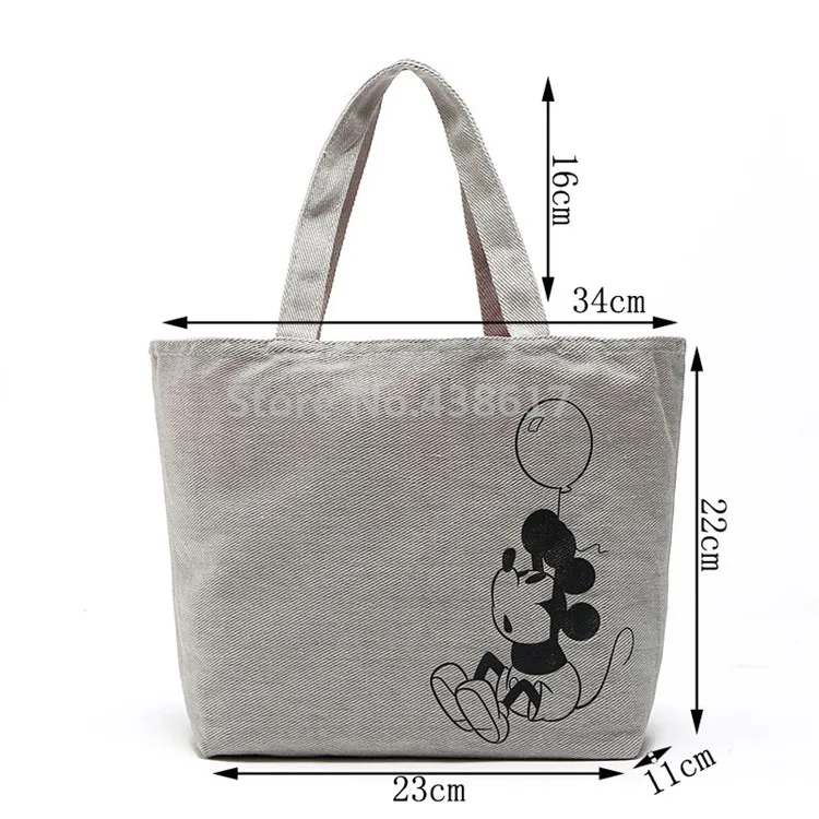 Очаровательные комбинезоны с рисунком «Микки Маус» из парусины в стиле ретро сумка-кисет Детская сумка для обеда для Для женщин девочек Сумка-тоут Ланчбокс сумки Сумка для пикника