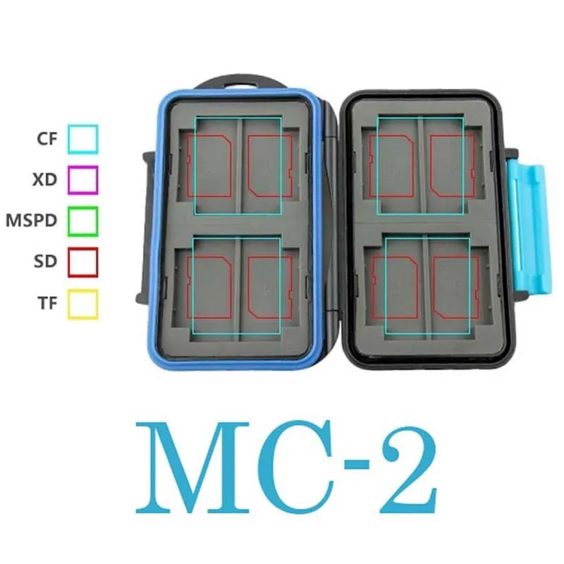 

New MC-2 Anti-shock Waterproof DC Memory Card Case Holder Hard Storage Box for 4CF 8SD ABS & Rubbe
