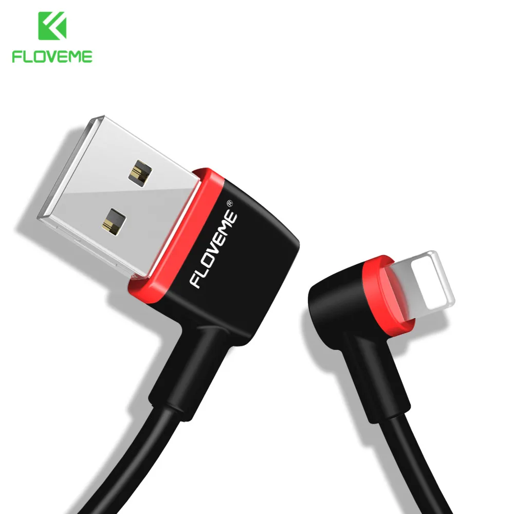 FLOVEME USB Cable For Lightning 1m 2.1A Fast Charge L Bending USB Cable