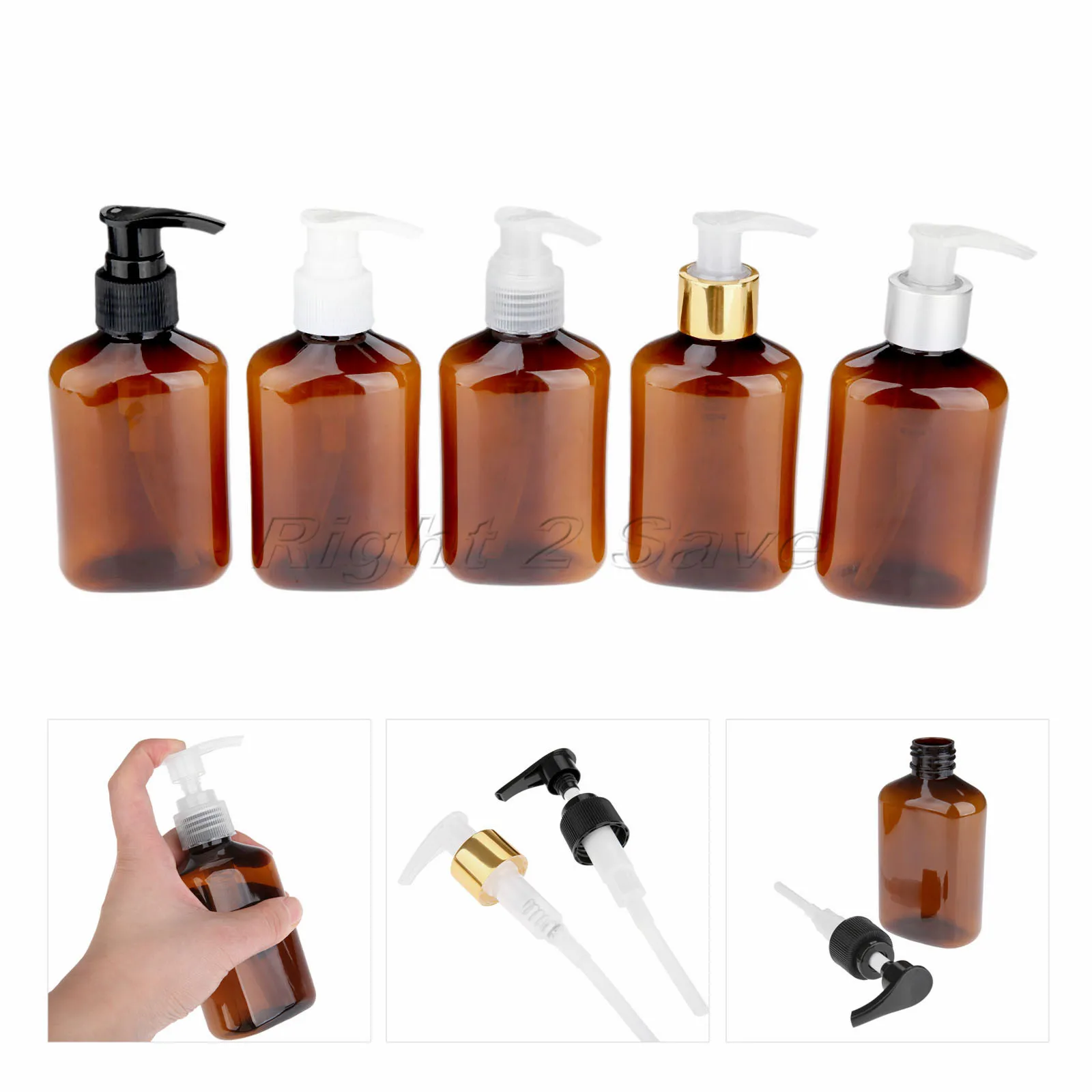 Plastic Pump Bottles PET 125ml Cosmetics Hand Pressing Travel Portable