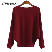 Bhflutter suéter casual feminino, blusas de malha, casaco de caxemira da moda de inverno 2019