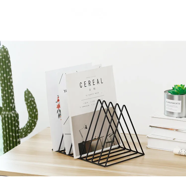  1PC Iron Bookshelf Magazine Display Stand Newspapers Storage Rack Vintage Organizer Storage Holder 