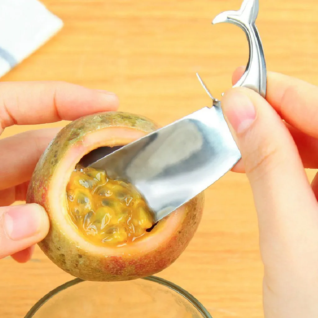 

Passion Fruit Spoon Opener Stainless Steel Kiwi Fruit Cutter Extractor Walnut Cracker Nutcracker Nut Opener Kitchen Gadget
