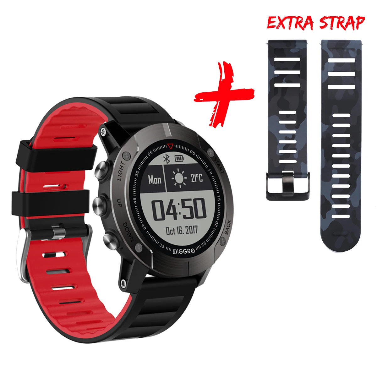 

Diggro DI08 GPS Smart Watch Outdoor Fitness Tracker 30meter IP68 Waterproof Backlight Sport Heart Rate Monitor for Android IOS