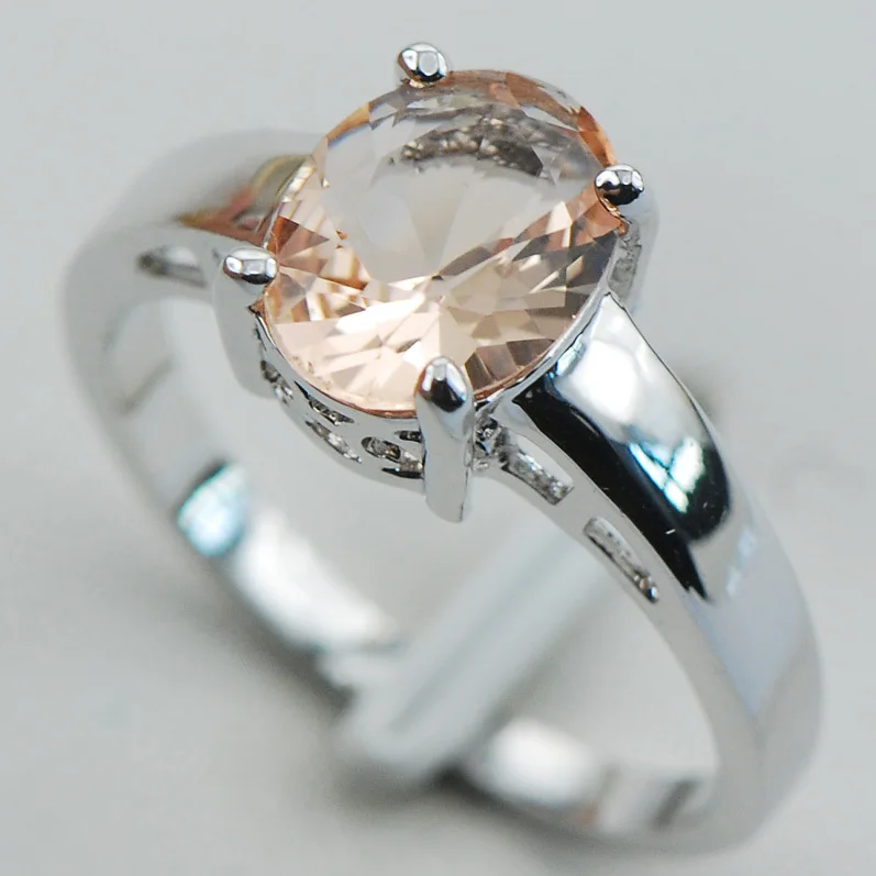 Morganite кольцо из стерлингового серебра 925 пробы для свадебной вечеринки