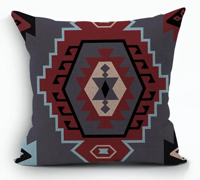 Kilim Cushions Home Decor Ethnic Decorative Pillows Case Boho Moroccan Linen Pillow Cover For Sofa 45x45cm - Color: 4