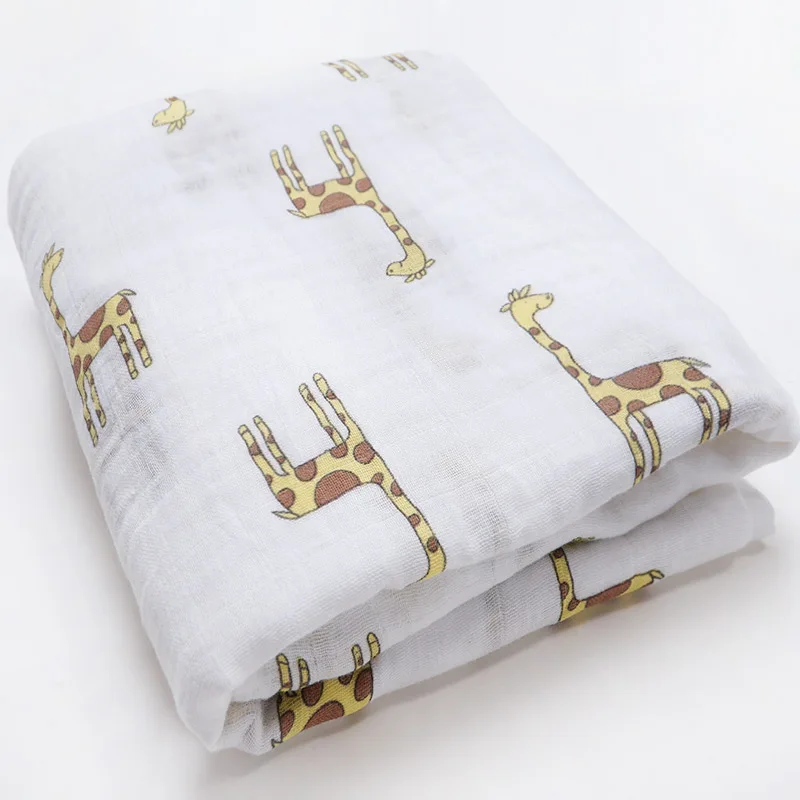 The giraffe Новинка; хлопковые Супермягкие подгузники из муслина; детское одеяло; Банное полотенце; пеленка; аксессуары для детской кровати; детское одеяло для новорожденных - Цвет: The giraffe