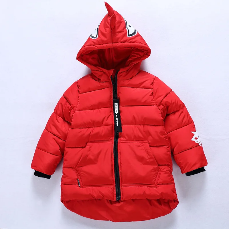 Куртка с капюшоном для мальчиков красная и черная 7WT033|Пуховики парки| |