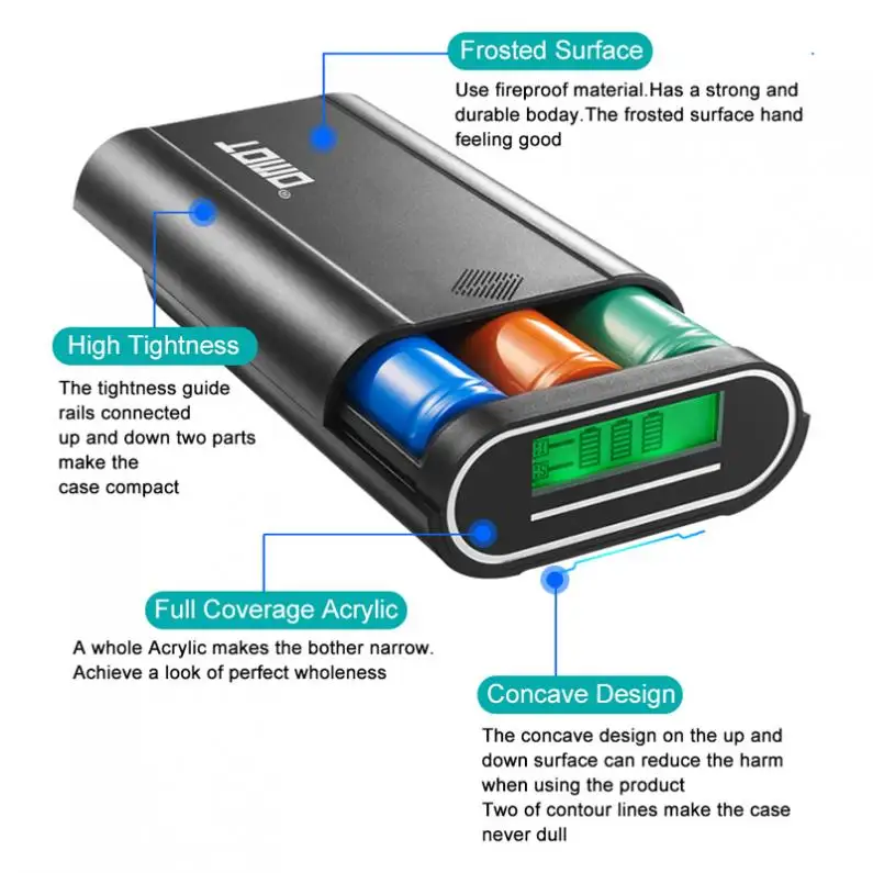 TOMO M3 USB литий-ионная Интеллектуальная батарея зарядное устройство lcd Smart DIY Мобильный Внешний аккумулятор чехол с поддержкой 3x18650 батареи для смартфонов