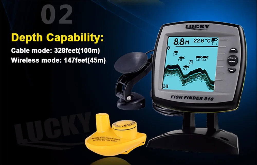 LUCKY FF918100WS Boat Fish Finder FinishTackle