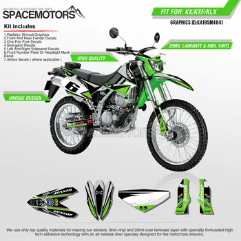 

MotoSpace Customized Team Graphics Backgrounds Decals 3M Custom Stickers For KAWASAKI KLX250 2005 2006 2007 2008 2009-2019 041