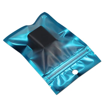 

100Pcs/lot Matte Clear Front Blue Aluminum Foil Retail Ziplock Packaging Bag Mylar Plastic Zipper Pouch for Sundries Electronics