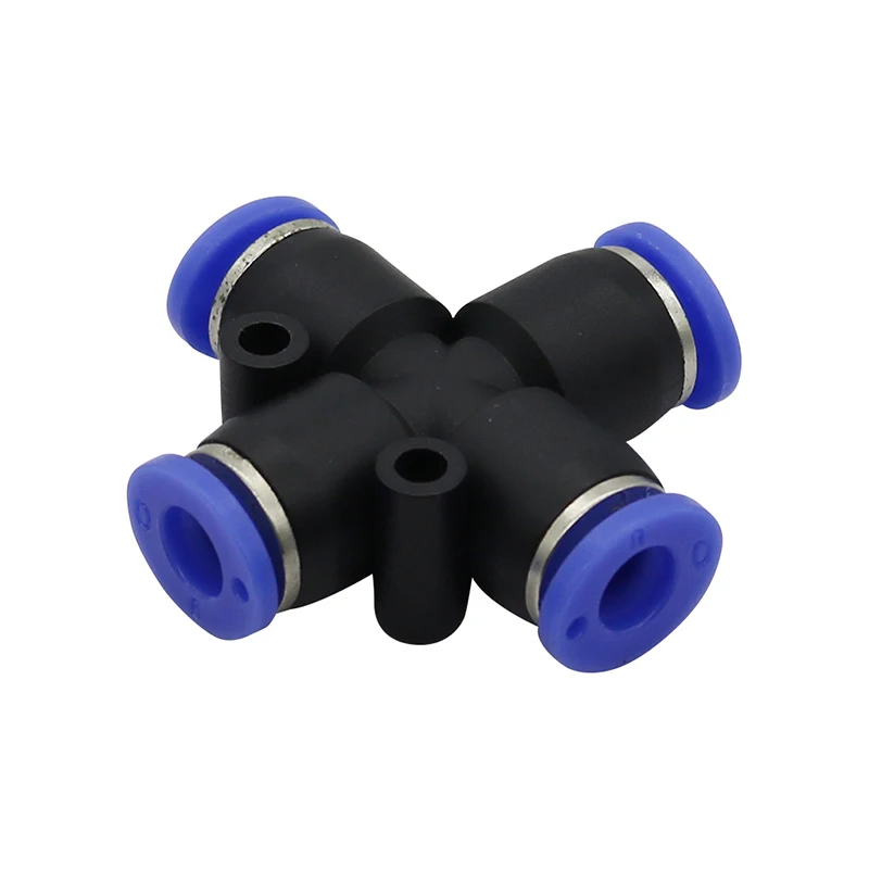 

5 pcs Plastics 6mm Garden Butt Cross Quick Connectors Pneumatic Pipe Fittings Slip lock Mist Cooling Reptile Fogger Accessories