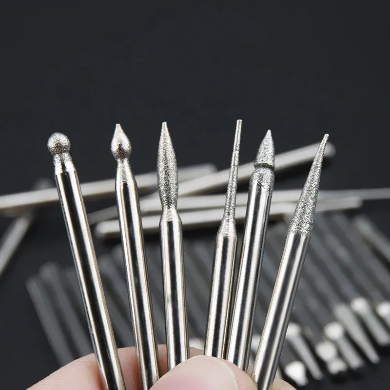 30PCS 2.35/3.0mm Mini Drill Bits Diamond Burs Grinding Wheel Abrasive Shank Wood Stone Engraving Dremel Power Tools Accessories 30PCS 2.35/3.0mm Mini Drill Bits Diamond Burs Grinding Wheel Abrasive Shank Wood Stone Engraving Dremel Power Tools Accessories