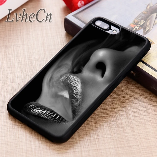 LvheCn чехол для телефона с изображением дыма и губ iPhone 5 6 6s 7 8 plus X XR XS max 11 12 Pro Samsung Galaxy
