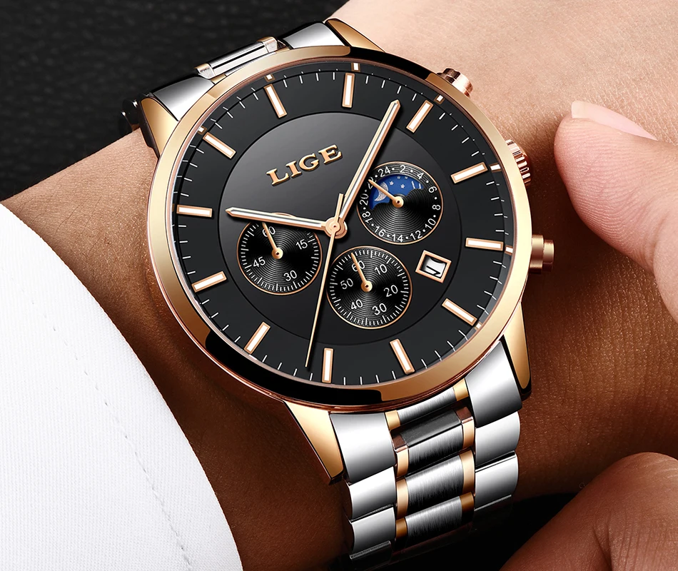 Relogio Masculino LIGE мужские часы Топ бренд класса люкс мужские модные деловые часы мужские повседневные водонепроницаемые кварцевые наручные часы
